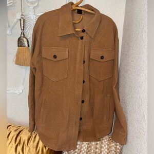 Women’s WOOLX Brown Button-Up Shacket